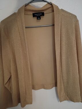 Perceptions New York~ Metallic Cardigan in Shimmery Gold